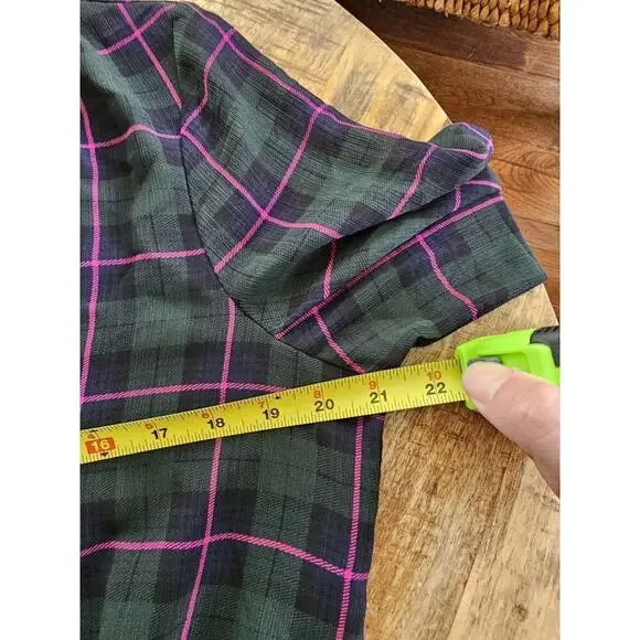 J. Crew Tartan Plaid Dress Ruffle Tie Collar Puff Sleeve Academia Preppy M NWT - Picture 10 of 14